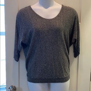 Express 3/4 Sleeve Gray Top with Lace Back